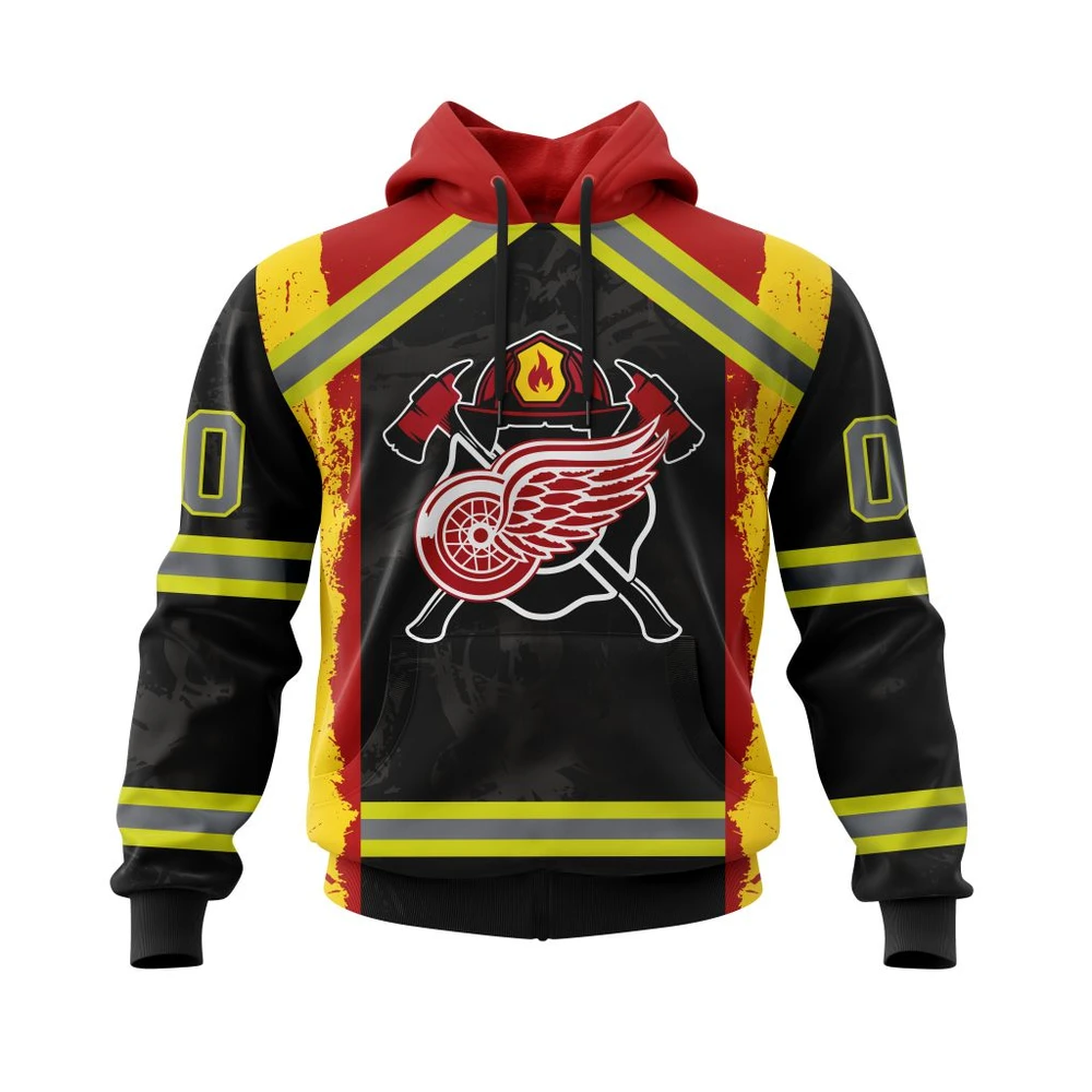 Hoodie Detroit Red Wings Honnor Firefighter All Over Print Hoodie Style 64754