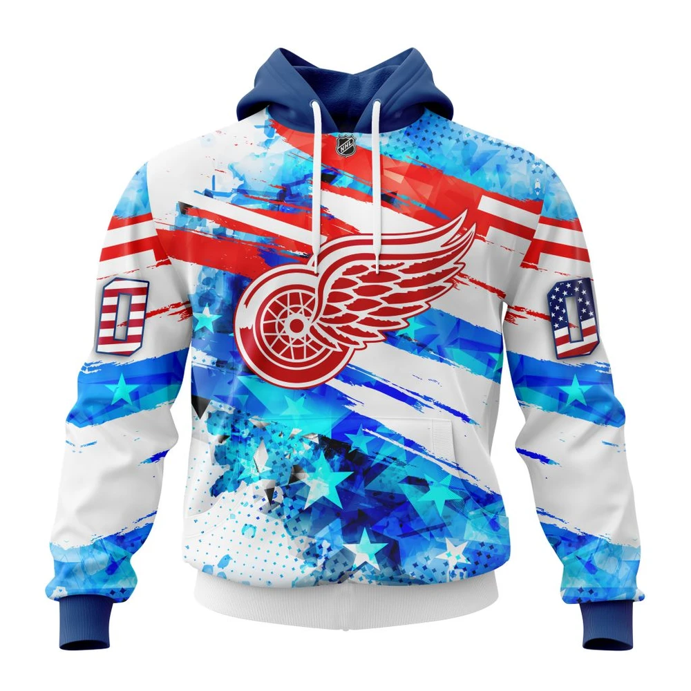 Hoodie Detroit Red Wings Special Concept For Independence Day All Over Print Hoodie Style 24585