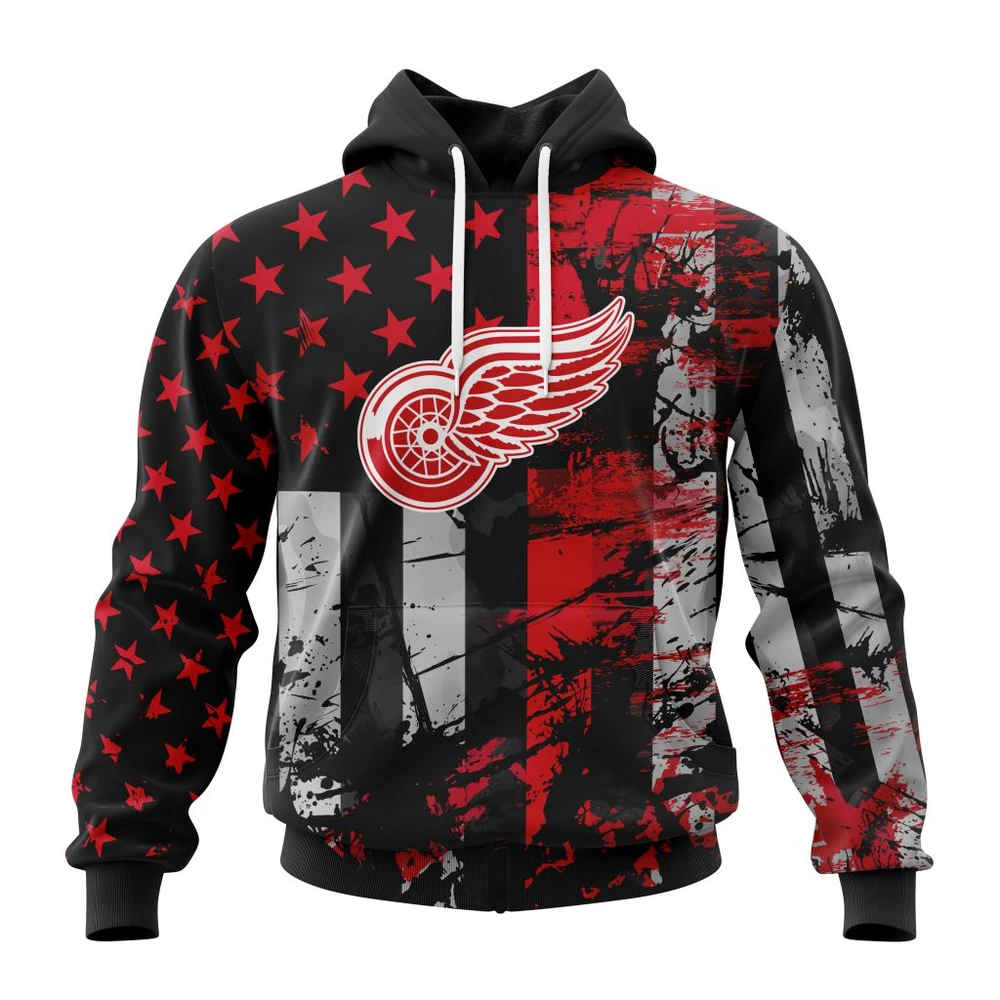 Hoodie Detroit Red Wings Specialized Jersey For America All Over Print Hoodie Style 71196