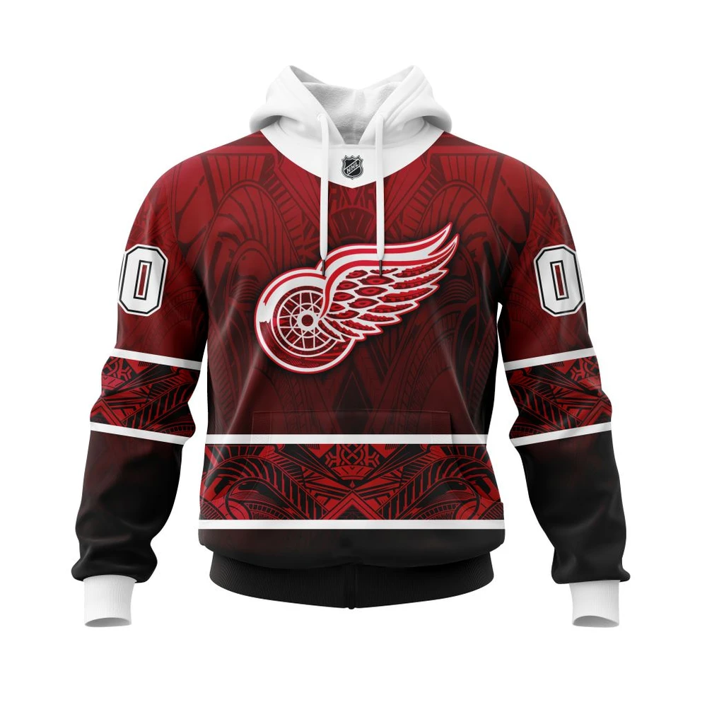 Hoodie Detroit Red Wings Specialized Native With Samoa Culture All Over Print Hoodie Style 61573