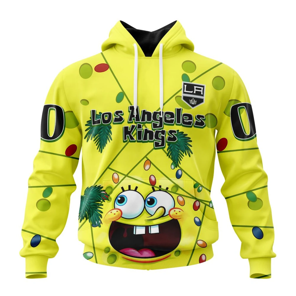 Hoodie Los Angeles Kings Specialized Jersey With Spongebob All Over Print Hoodie Style 37822