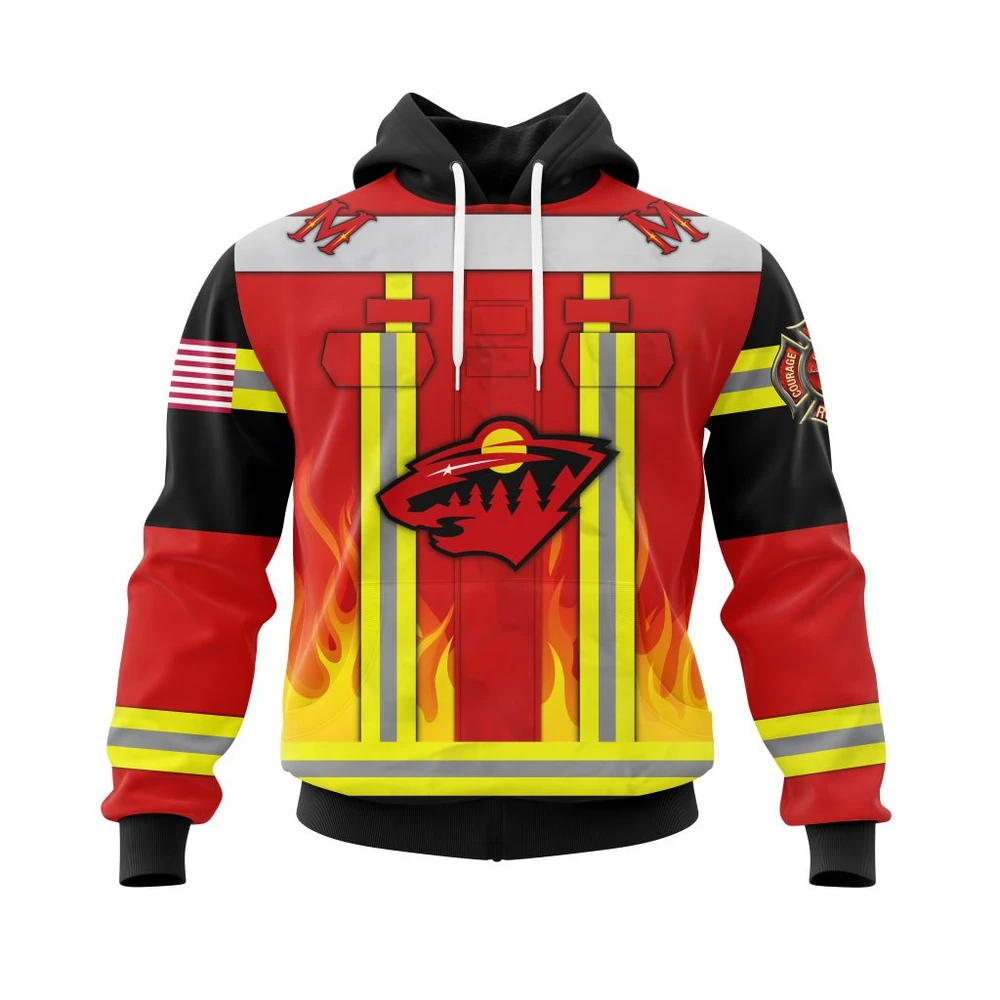 Hoodie Minnesota Wild Honnor Firefighter Uniform V0622 All Over Print Hoodie Style 47686