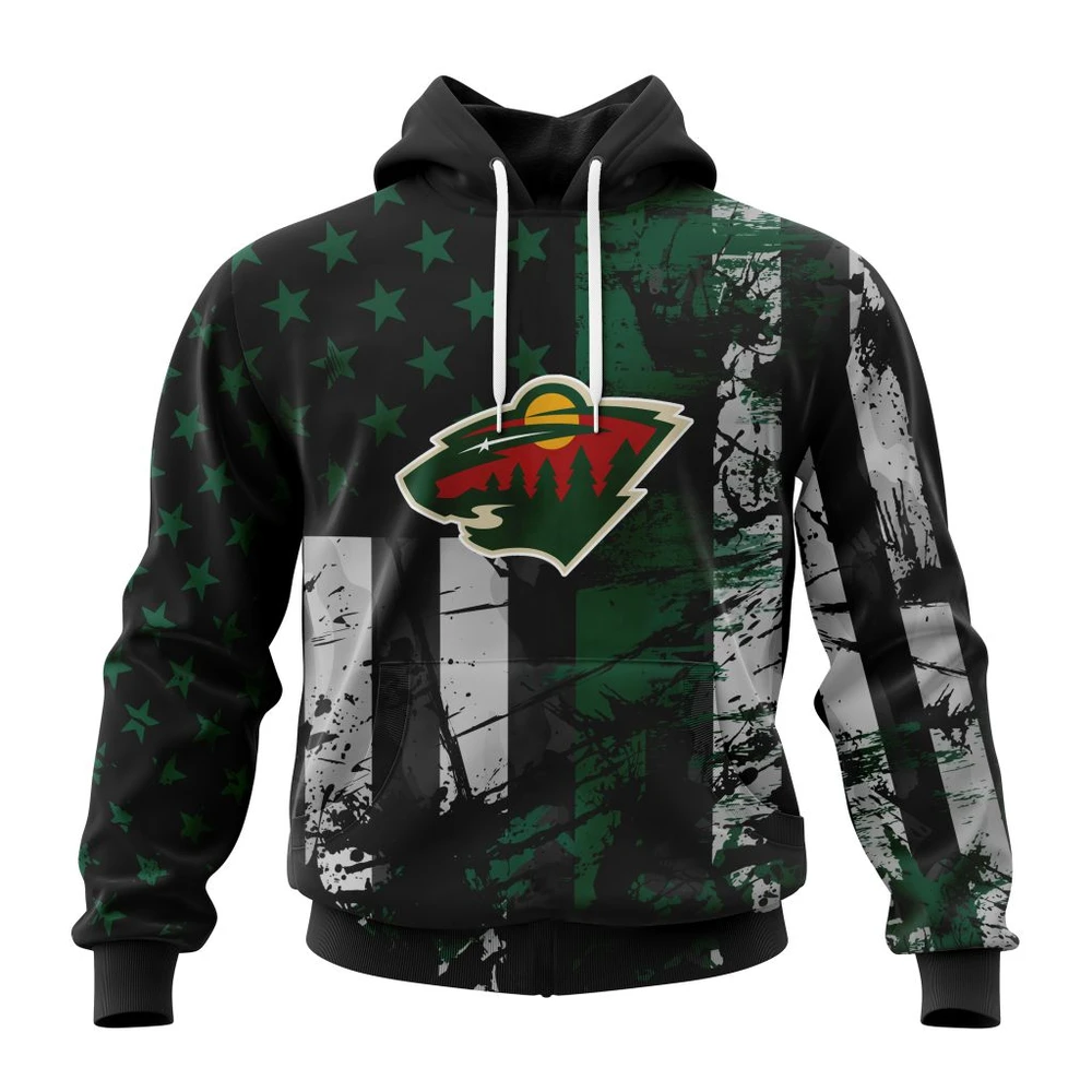 Hoodie Minnesota Wild Specialized Jersey For America All Over Print Hoodie Style 19826