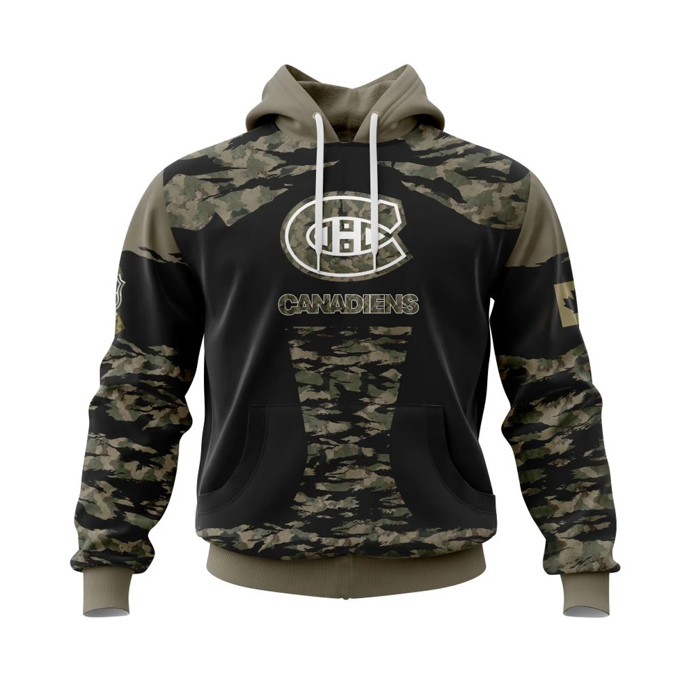Hoodie Montreal Canadiens Honors Veterans And Military Members All Over Print Hoodie Style 67456