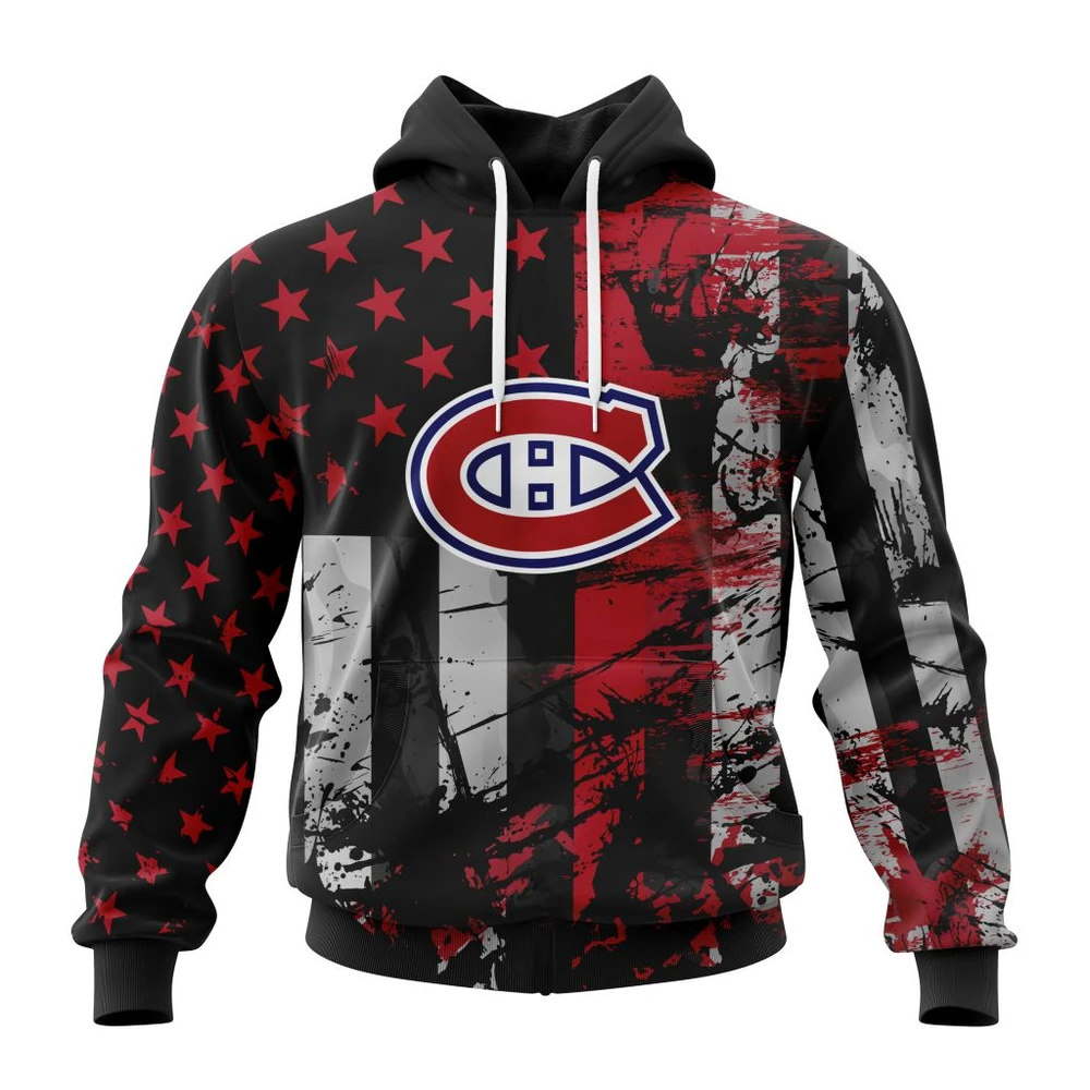 Hoodie Montreal Canadiens Specialized Jersey For America All Over Print Hoodie Style 10391