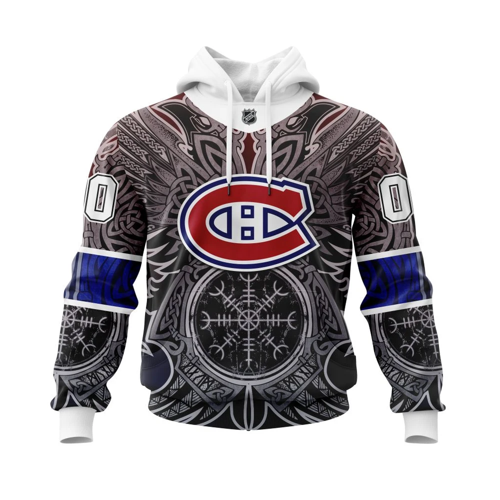 Hoodie Montreal Canadiens Specialized Norse Viking Symbols All Over Print Hoodie Style 64186