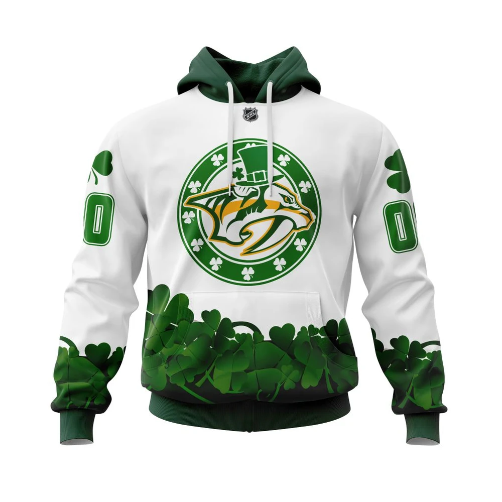 Hoodie Nashville Predators Happy St.Patrick Days Jersey All Over Print Hoodie Style 52151