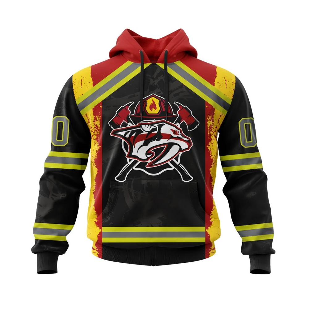 Hoodie Nashville Predators Honnor Firefighter All Over Print Hoodie Style 90703