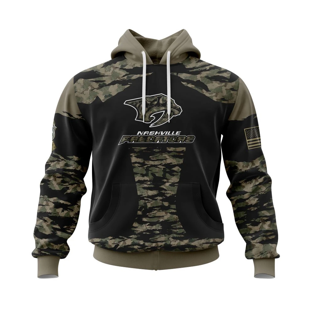Hoodie Nashville Predators Honors Veterans And Military Members All Over Print Hoodie Style 45954