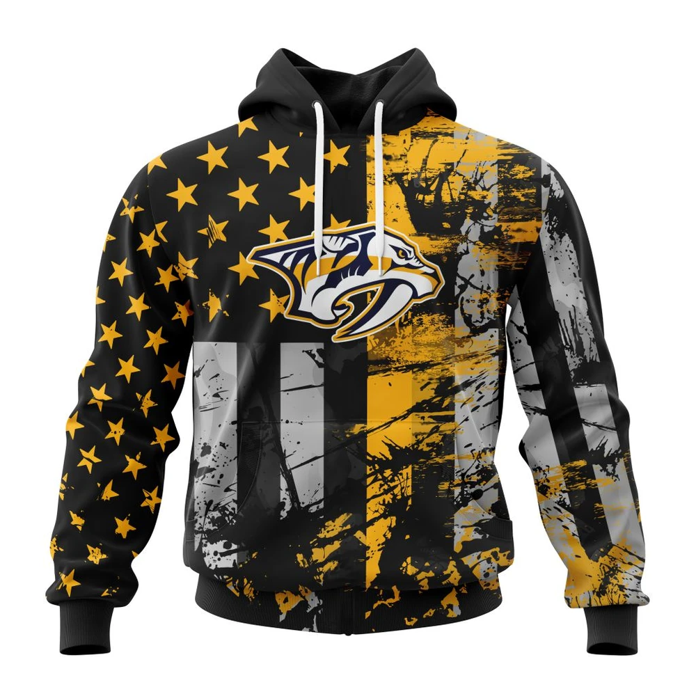 Hoodie Nashville Predators Specialized Jersey For America All Over Print Hoodie Style 47608