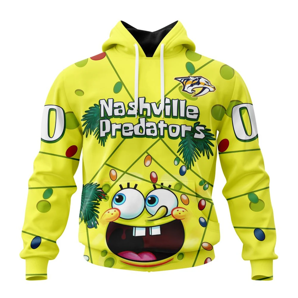 Hoodie Nashville Predators Specialized Jersey With Spongebob All Over Print Hoodie Style 97142