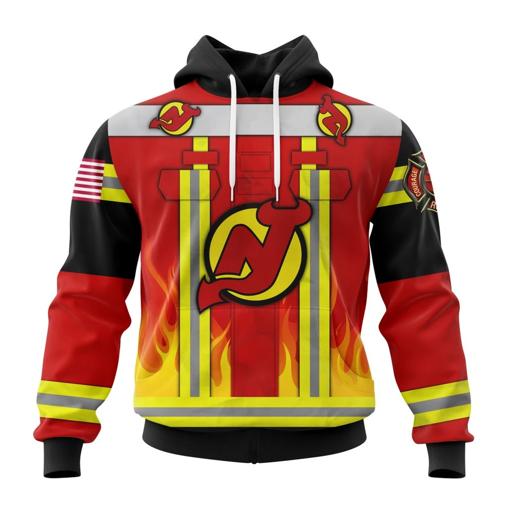 Hoodie New Jersey Devils Honnor Firefighter Uniform V0622 All Over Print Hoodie Style 56220