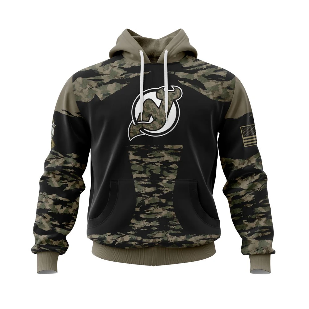 Hoodie New Jersey Devils Honors Veterans And Military Members All Over Print Hoodie Style 26367