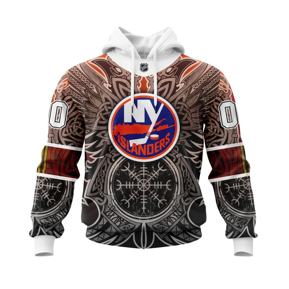 Hoodie New York Islanders Specialized Norse Viking Symbols All Over Print Hoodie Style 20449