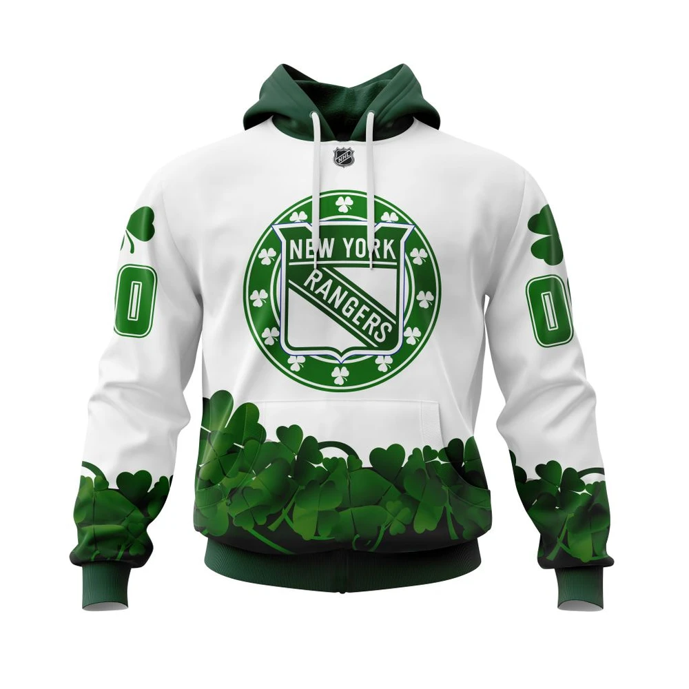 Hoodie New York Rangers Happy St.Patrick Days Jersey All Over Print Hoodie Style 40386