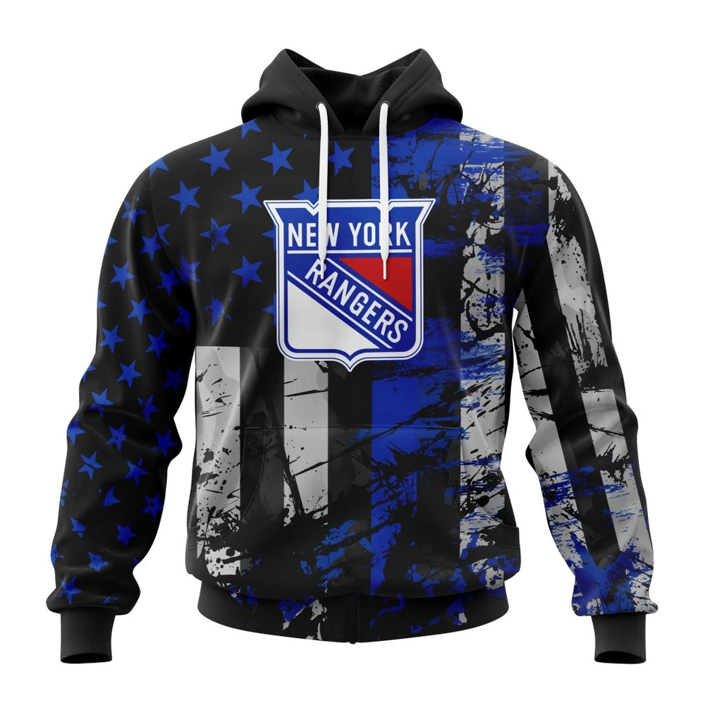 Hoodie New York Rangers Specialized Jersey For America All Over Print Hoodie Style 96191