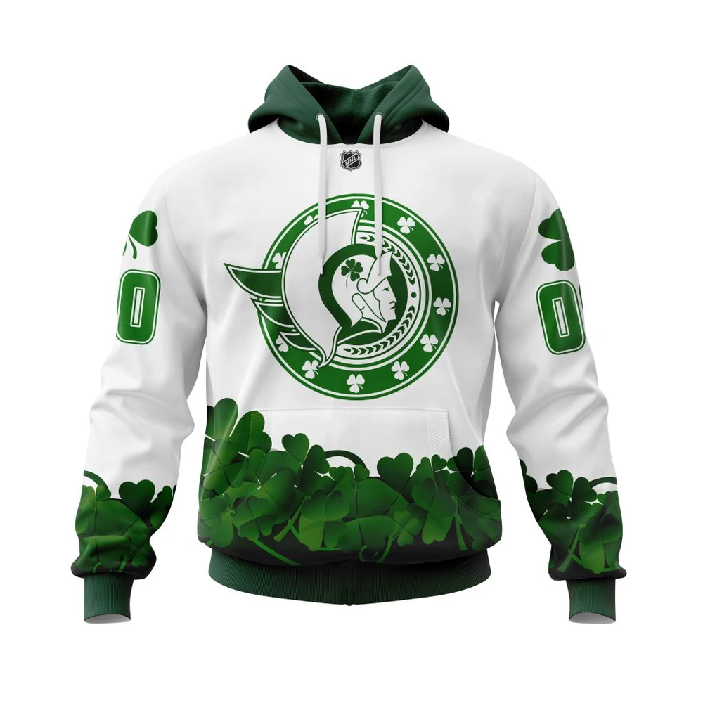 Hoodie Ottawa Senators Happy St.Patrick Days Jersey All Over Print Hoodie Style 12091