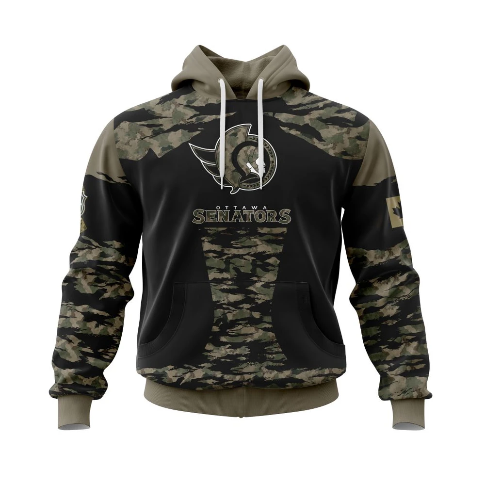 Hoodie Ottawa Senators Honors Veterans And Military Members All Over Print Hoodie Style 37582