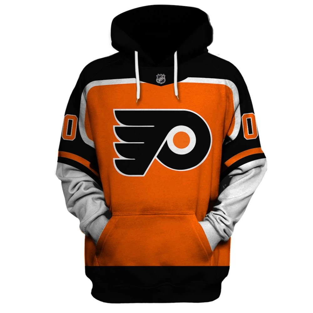 Hoodie Philadelphia Flyers Reverse Retro Jerseys Customize Your Name & Number 3D Printed All Over Print Hoodie Style 73678