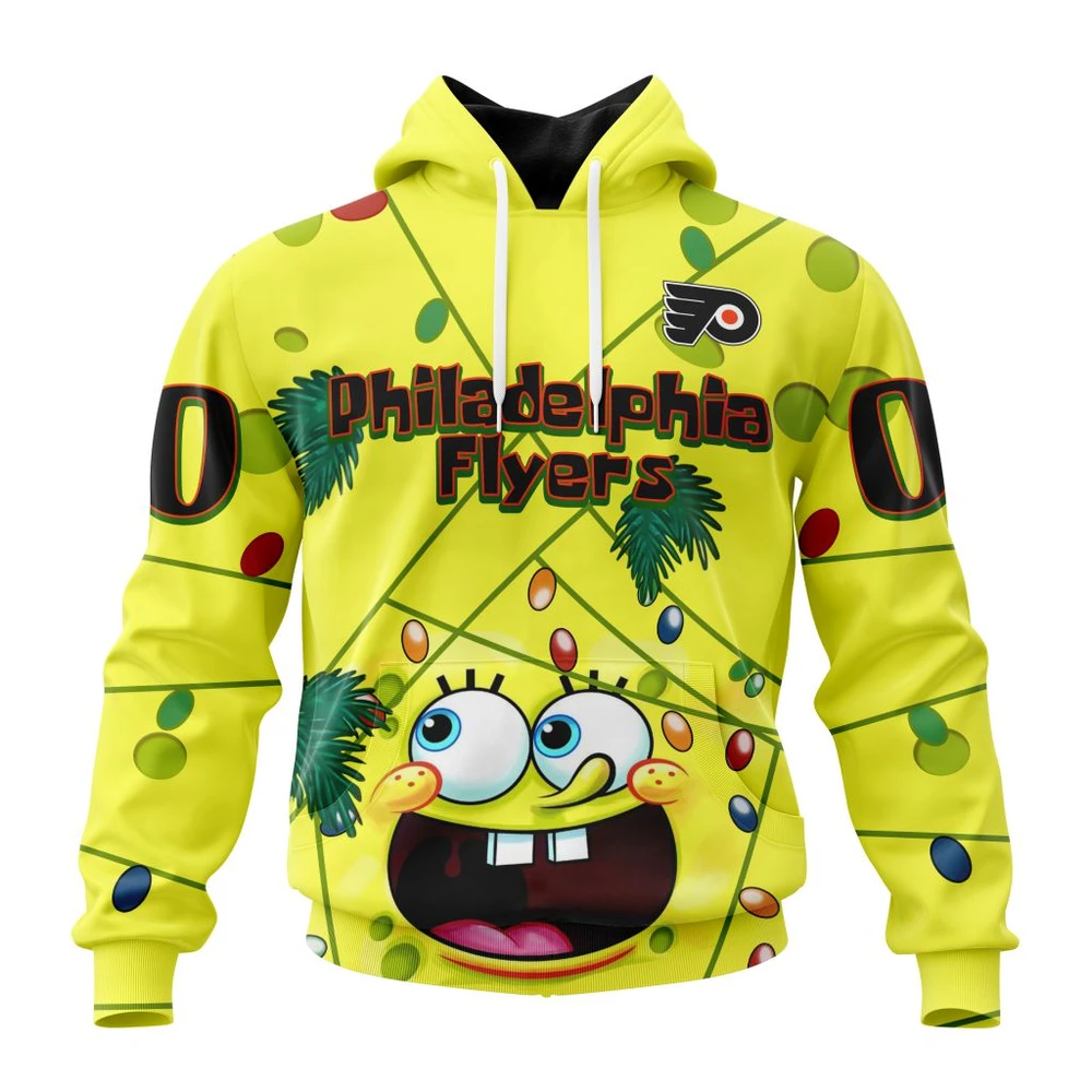 Hoodie Philadelphia Flyers Specialized Jersey With Spongebob All Over Print Hoodie Style 14561
