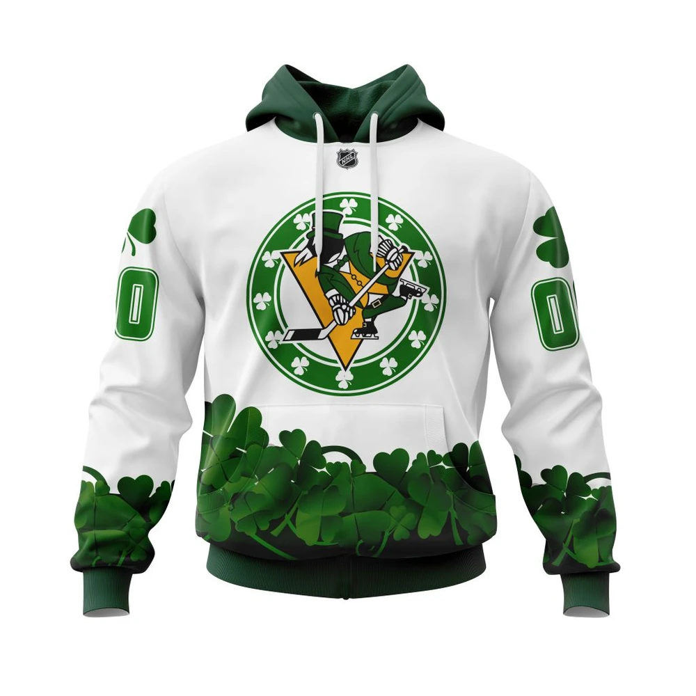 Hoodie Pittsburgh Penguins Happy St.Patrick Days Jersey All Over Print Hoodie Style 72948