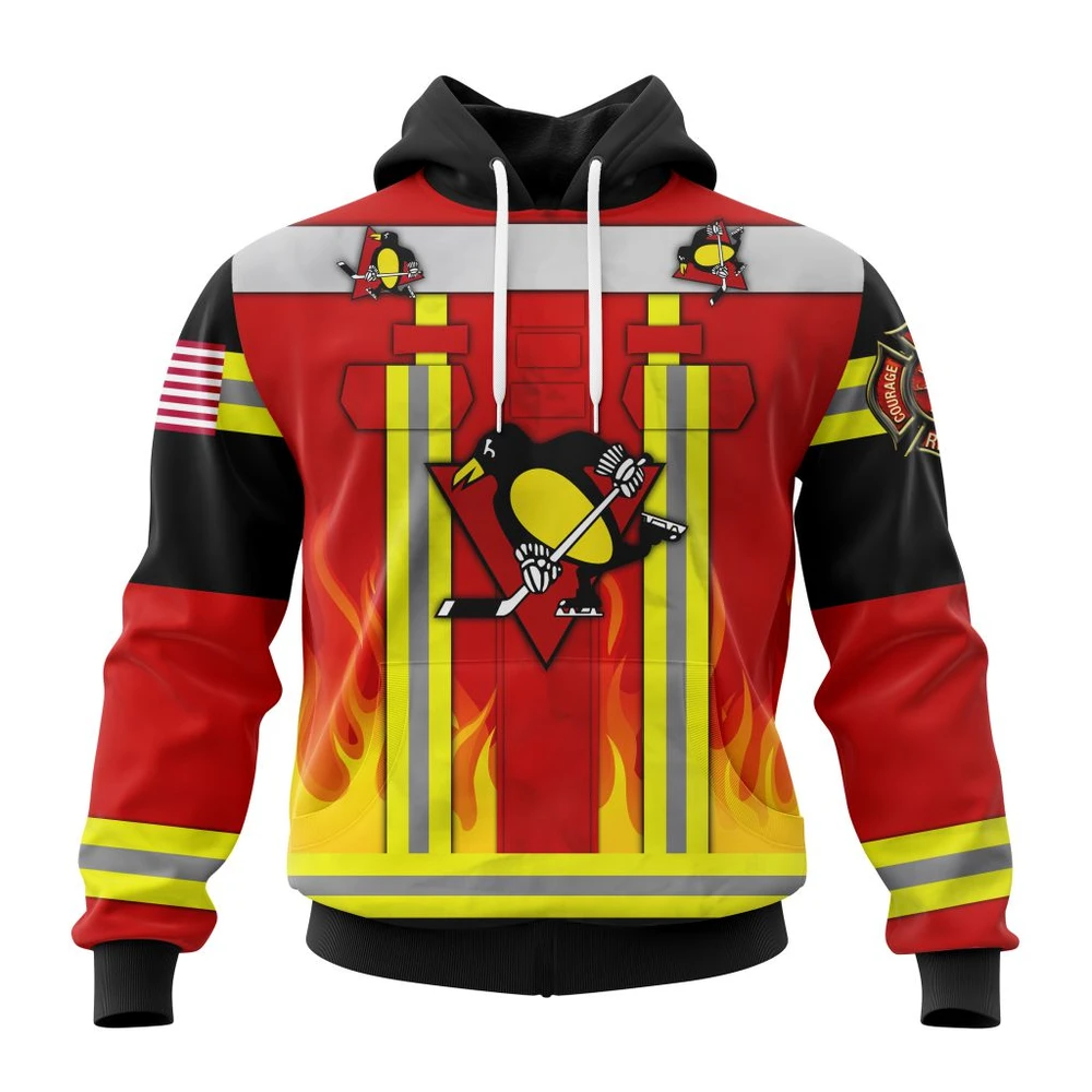 Hoodie Pittsburgh Penguins Honnor Firefighter Uniform V0622 All Over Print Hoodie Style 70136