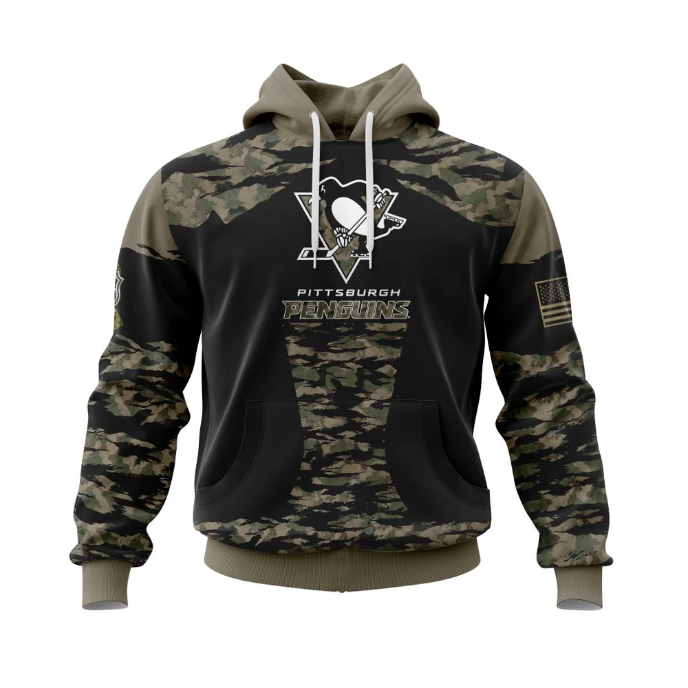 Hoodie Pittsburgh Penguins Honors Veterans And Military Members All Over Print Hoodie Style 38017