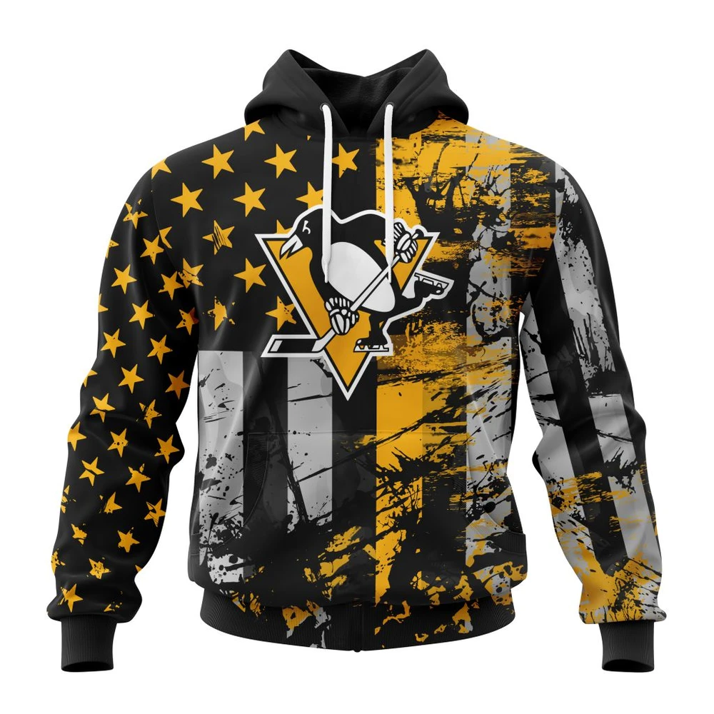 Hoodie Pittsburgh Penguins Specialized Jersey For America All Over Print Hoodie Style 26471