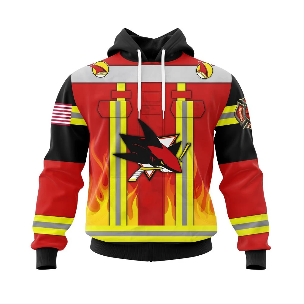 Hoodie San Jose Sharks Honnor Firefighter Uniform V0622 All Over Print Hoodie Style 44171