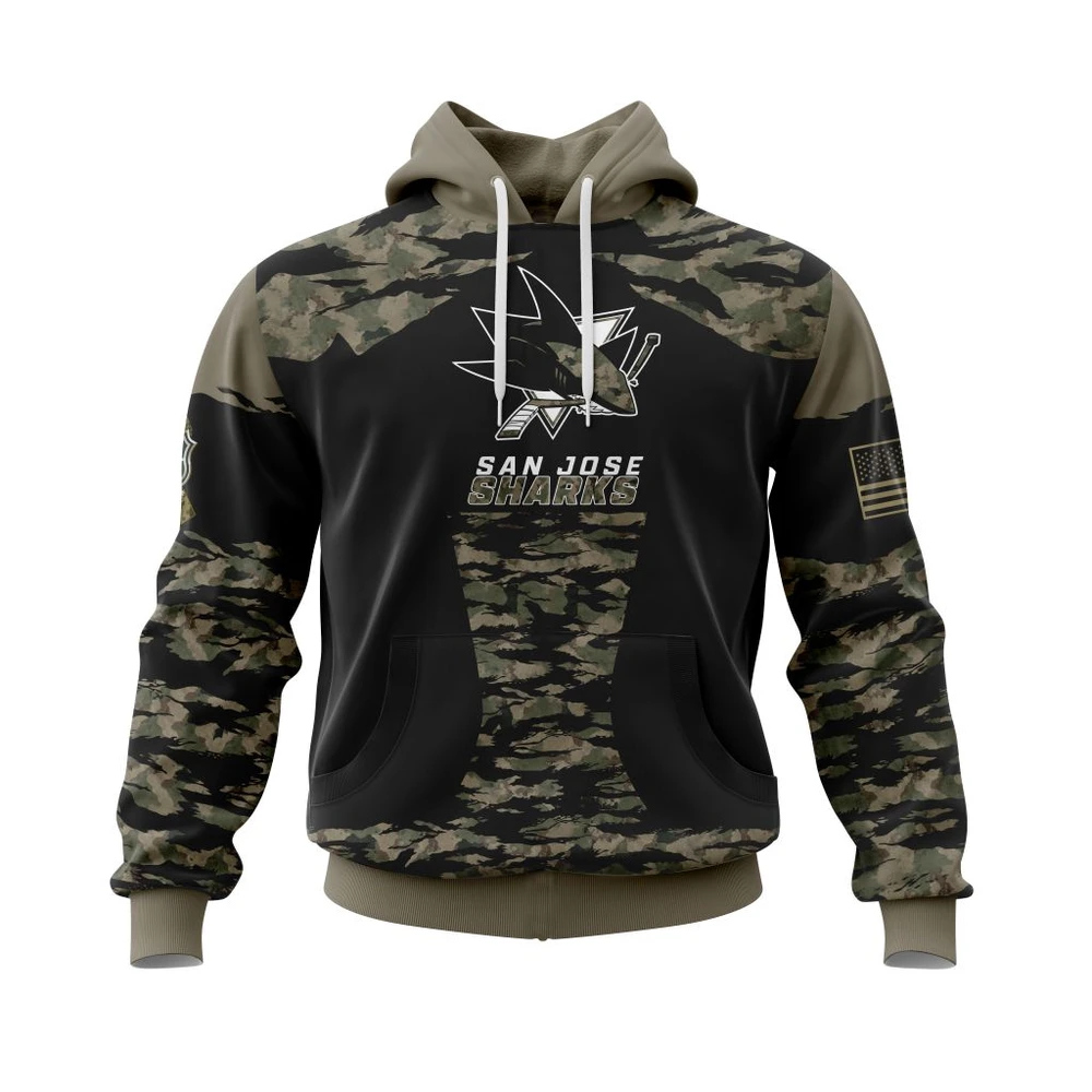 Hoodie San Jose Sharks Honors Veterans And Military Members All Over Print Hoodie Style 71751