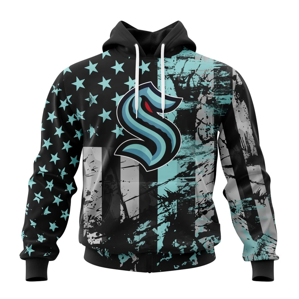 Hoodie Seattle Kraken Specialized Jersey For America All Over Print Hoodie Style 37771