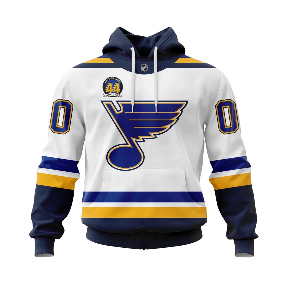 Hoodie St Louis Blues Special Chris Pronger Jersey Retirement Personalized Name & Number All Over Print Hoodie Style 87898