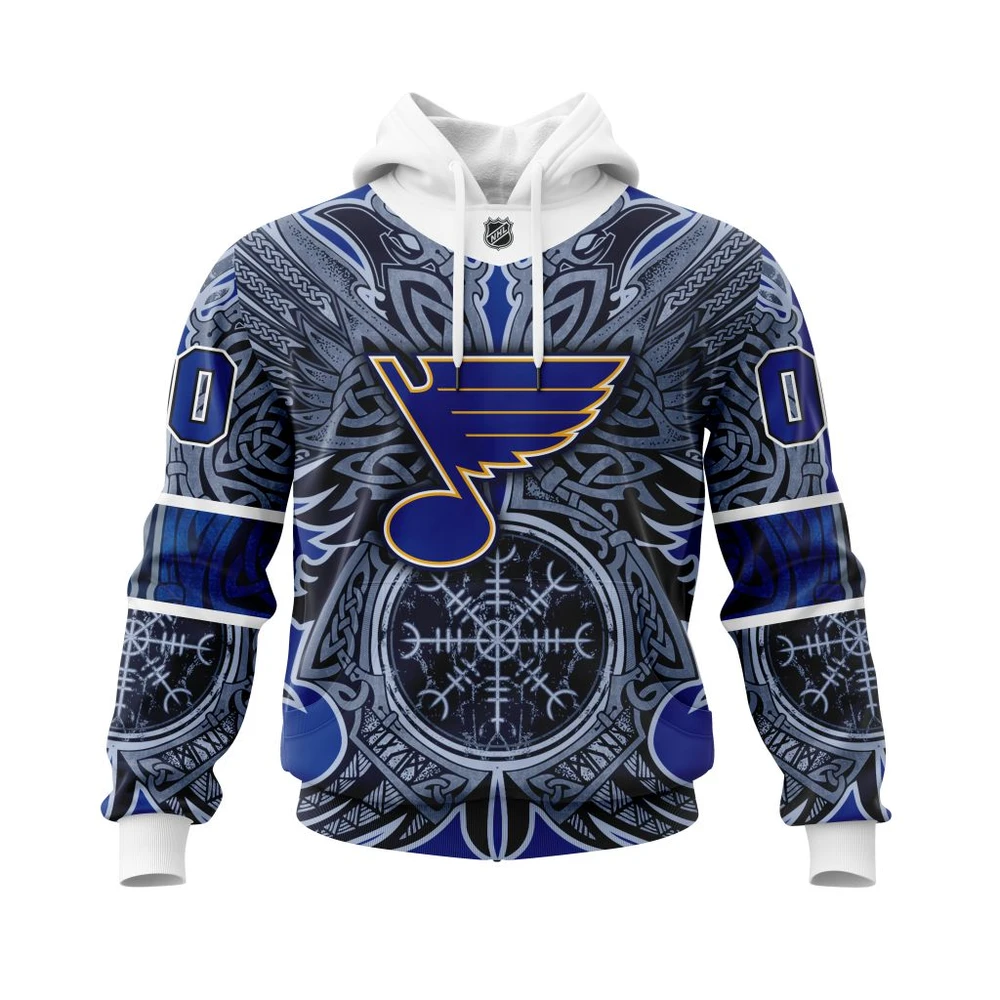 Hoodie St Louis Blues Specialized Norse Viking Symbols All Over Print Hoodie Style 92382