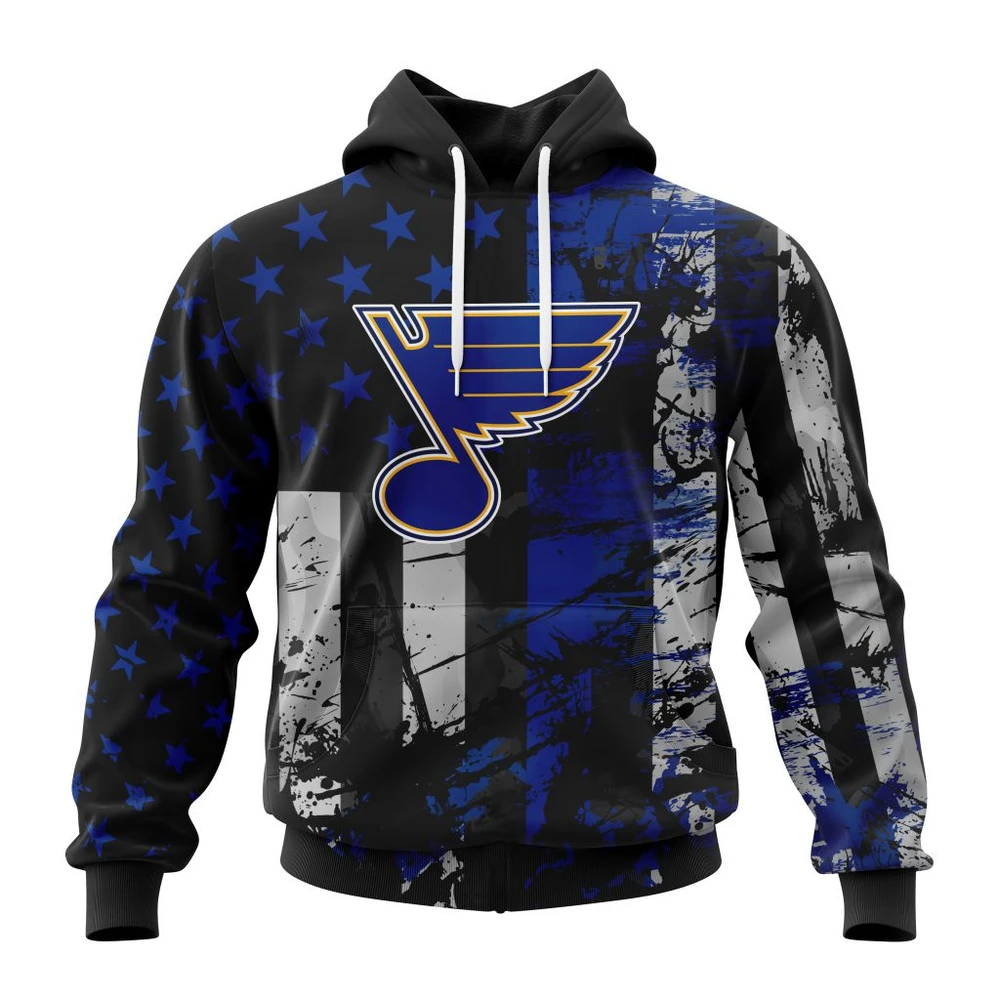 Hoodie St. Louis Blues Specialized Jersey For America All Over Print Hoodie Style 68099