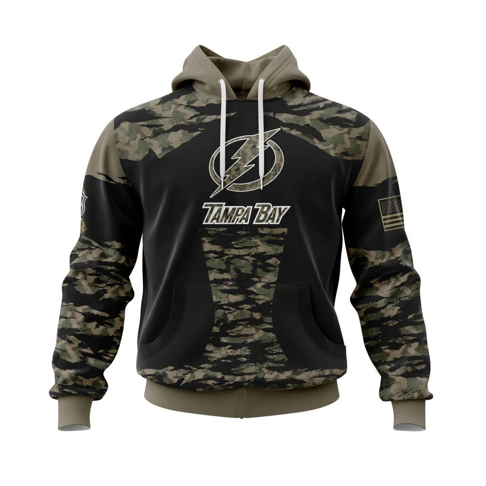 Hoodie Tampa Bay Lightning Honors Veterans And Military Members All Over Print Hoodie Style 33469