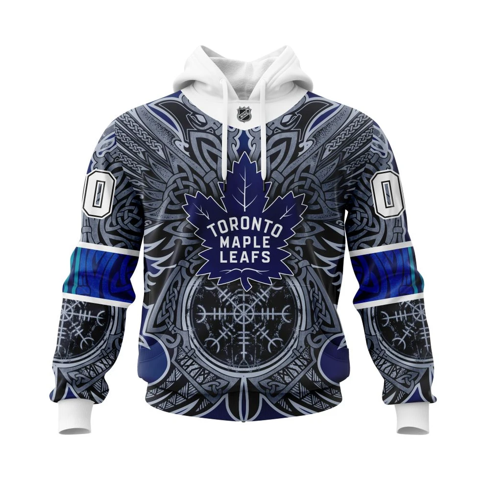 Hoodie Toronto Maple Leafs Specialized Norse Viking Symbols All Over Print Hoodie Style 46733