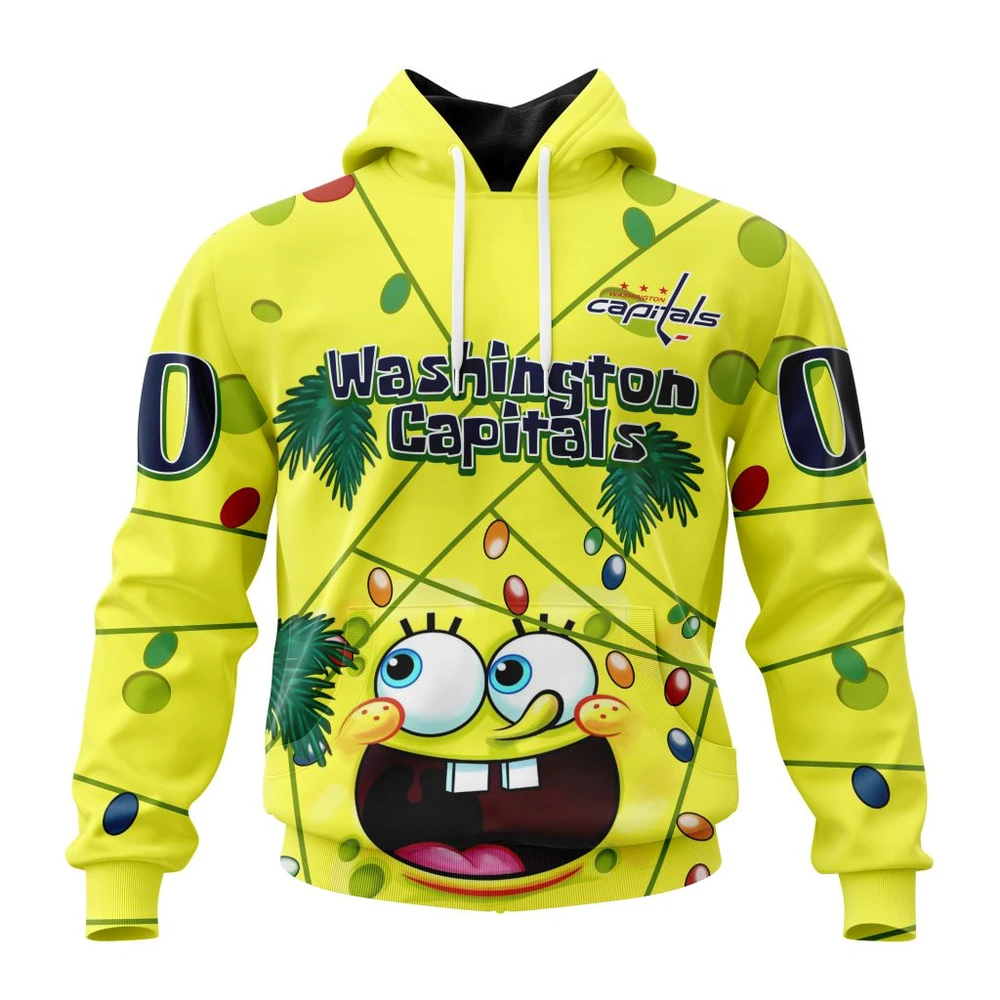 Hoodie Washington Capitals Specialized Jersey With Spongebob All Over Print Hoodie Style 70418