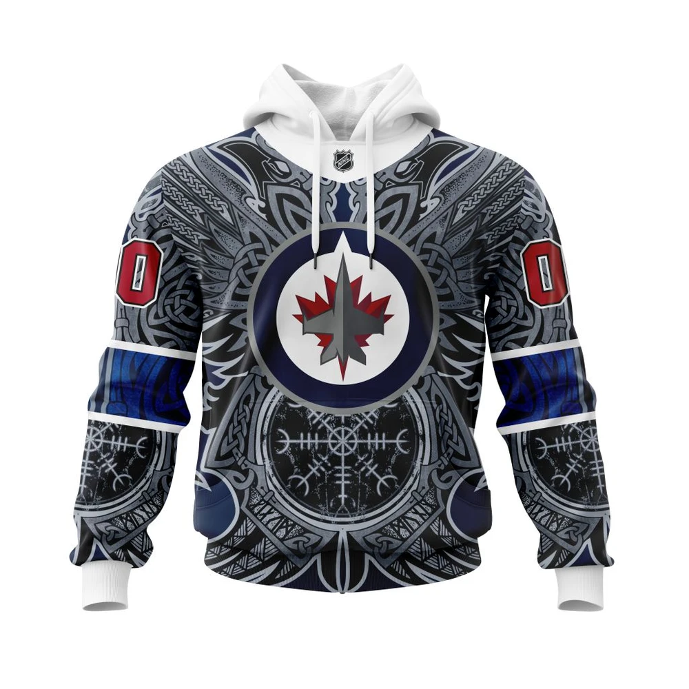 Hoodie Winnipeg Jets Specialized Norse Viking Symbols All Over Print Hoodie Style 33227