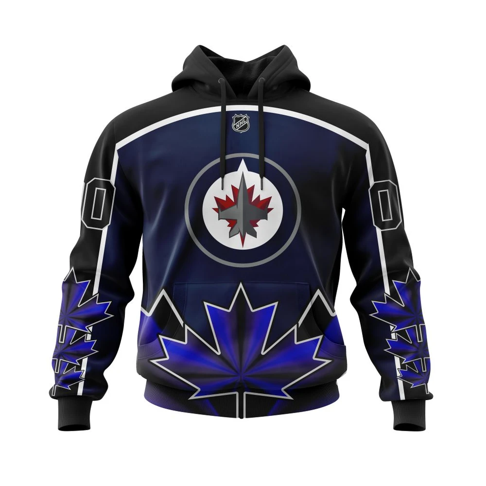 Hoodie Winnipeg Jets With Beloved Canada Maple Leafs All Over Print Hoodie Style 40388