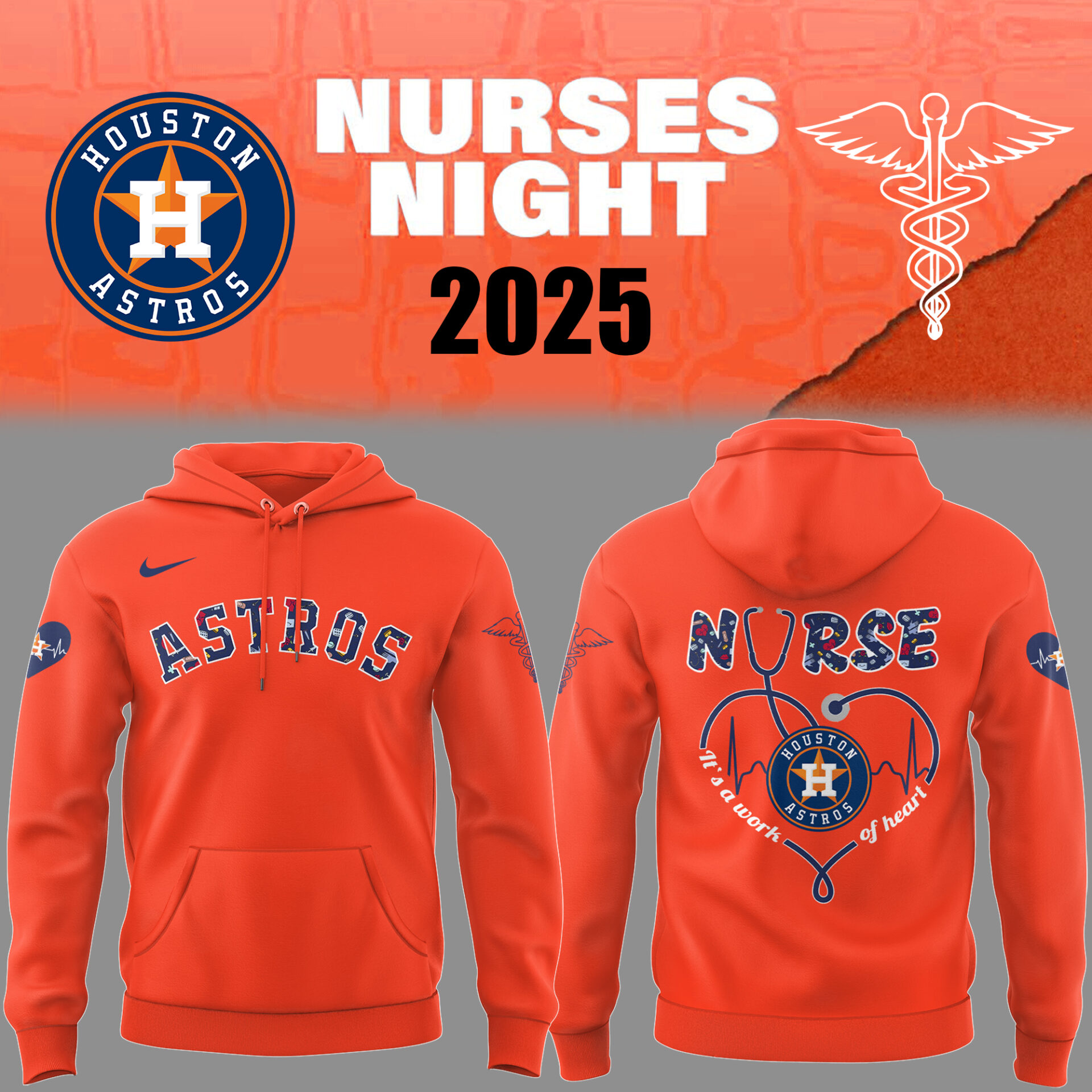 Houston Astros Baseball Nurses Night Hoodie Baseball