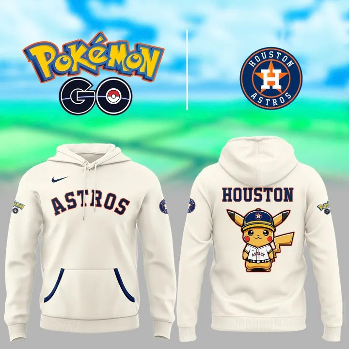 Houston Astros x POKEMON Pikachu Hoodie Cute Best Baseball Fan Astros