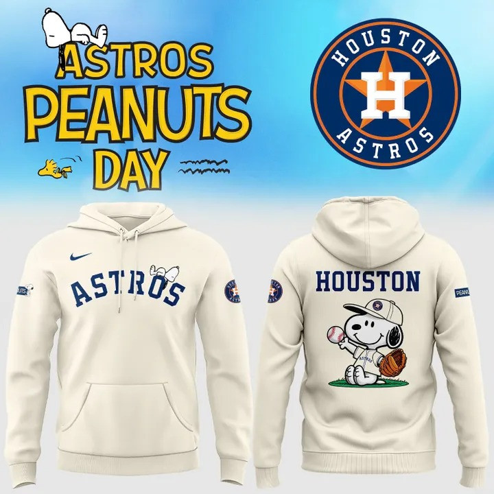 Houston Astros x Snoopy Peanuts Day Hoodie Cute Baseball Fan Astros