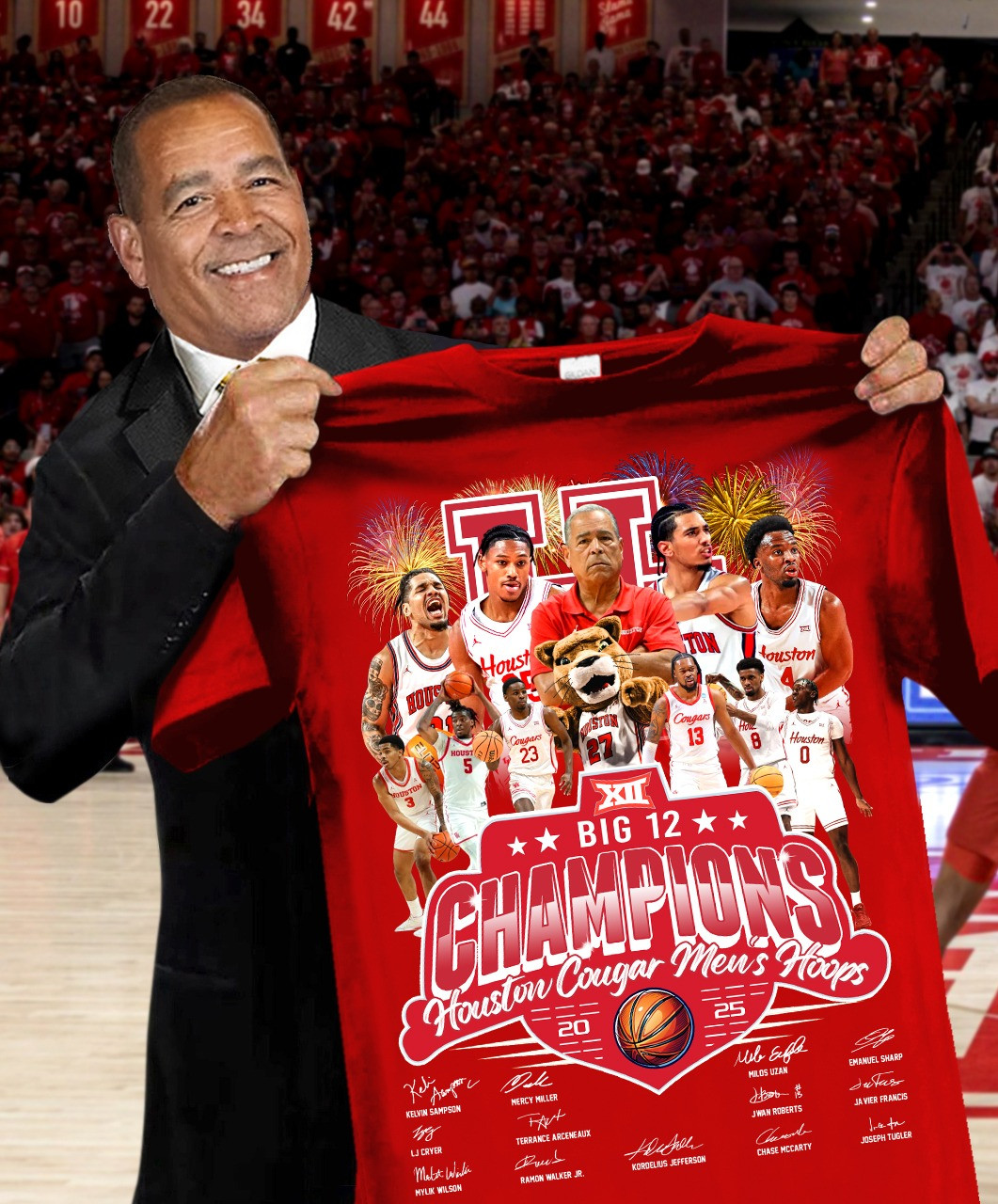 Houston Cougars Big 12 Men's Hoops Conference Tournament Champions 2025 T-Shirt Oregontrailrvpk Shirt