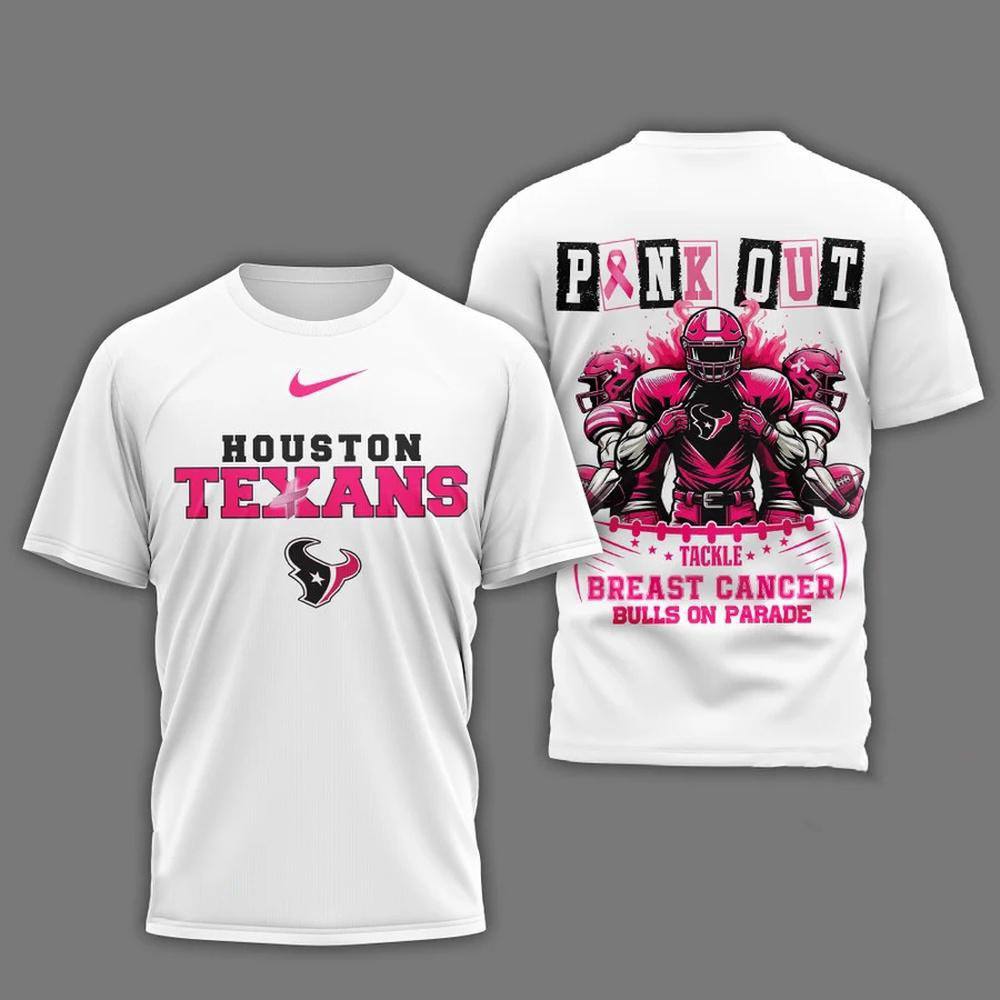 Houston Texans Football Pink Out Tackle Breast Cancer Shirt Football Themed Gifts Oregontrailrvpk Shirt