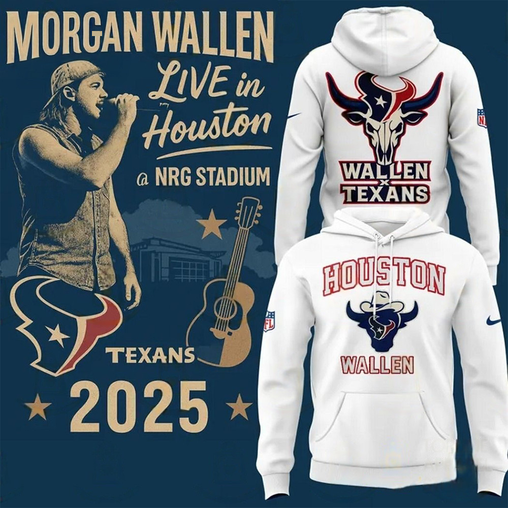Houston Texans x Morgan Wallen Live In Houston NRG Stadium 2025 Hoodie Ice Hockey