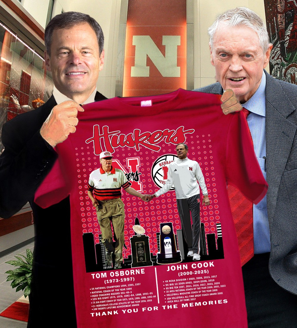 Huskers John Cook Tom Osborne Shirt Thank You For The Memories Memorial Oregontrailrvpk Shirt