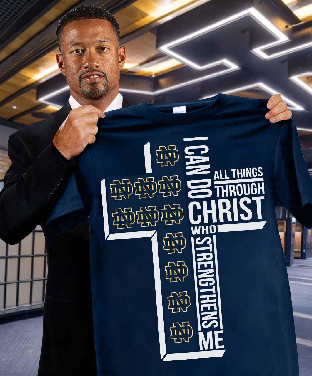 I Can Do All Things Through Christ Who Strengthens Me Notre Dame T-Shirt Football Gifts Oregontrailrvpk Shirt