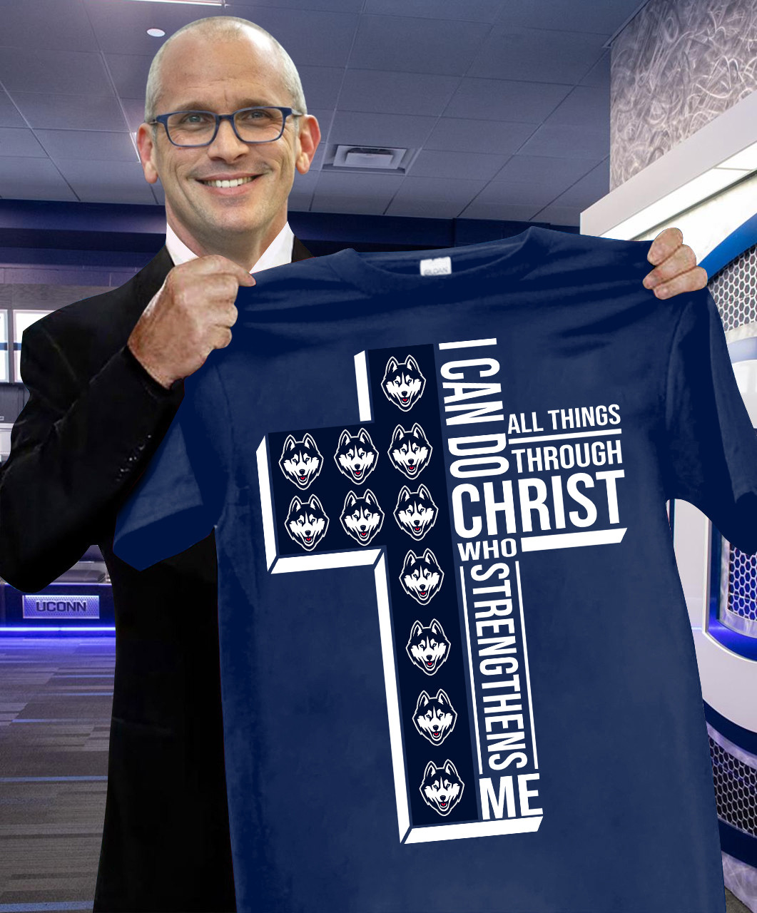 I Can Do All Things Through Christ Who Strengthens Me UConn Husky T-Shirt Basketball Oregontrailrvpk Shirt