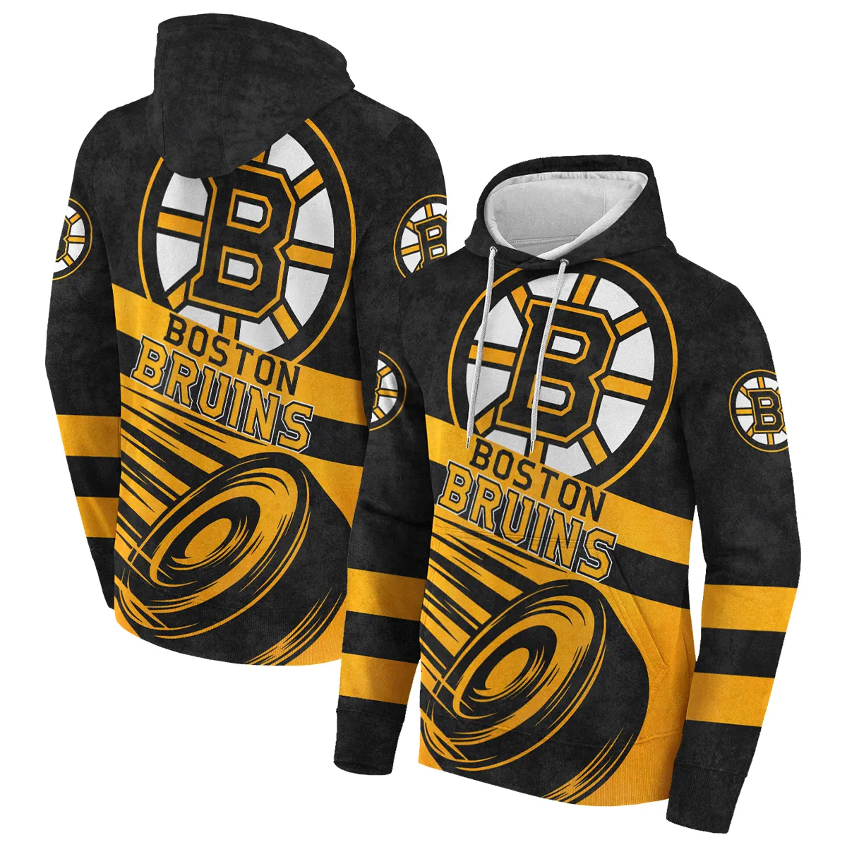 Ice Hockey Puck Boston Bruins National Hockey League All Over Print Hoodie Style 96260