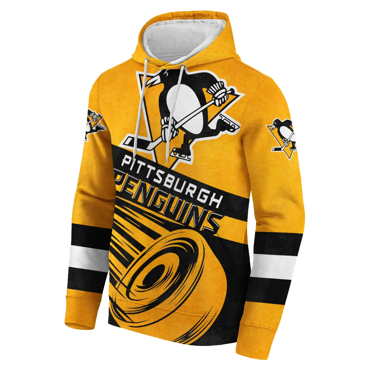 Ice Hockey Puck Pittsburgh Penguins National Hockey League All Over Print Hoodie Style 91429